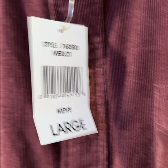 NATURAL LIFE Merlot Cotton Corduroy Button Up Shirt NWT- L - Picture 8 of 10